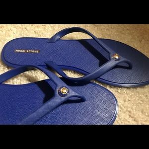 Brand New Henri Bendel Blue Sandals / Flip-flops